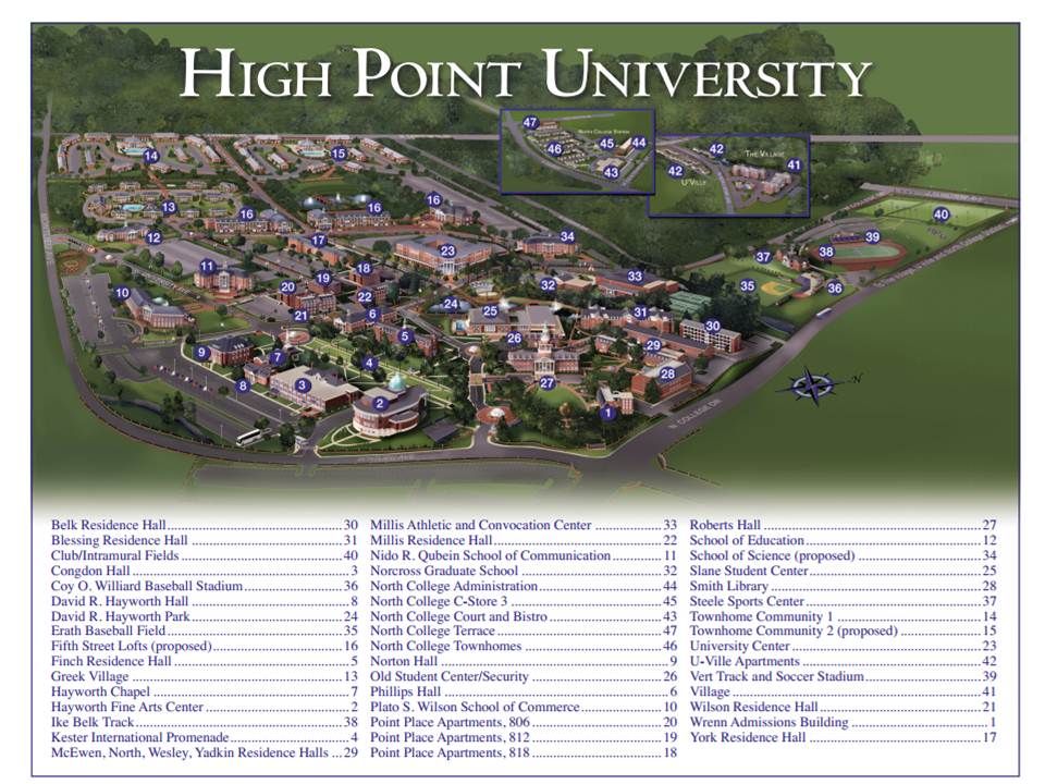 Campus Map Campus Map High Point University High Induced Info